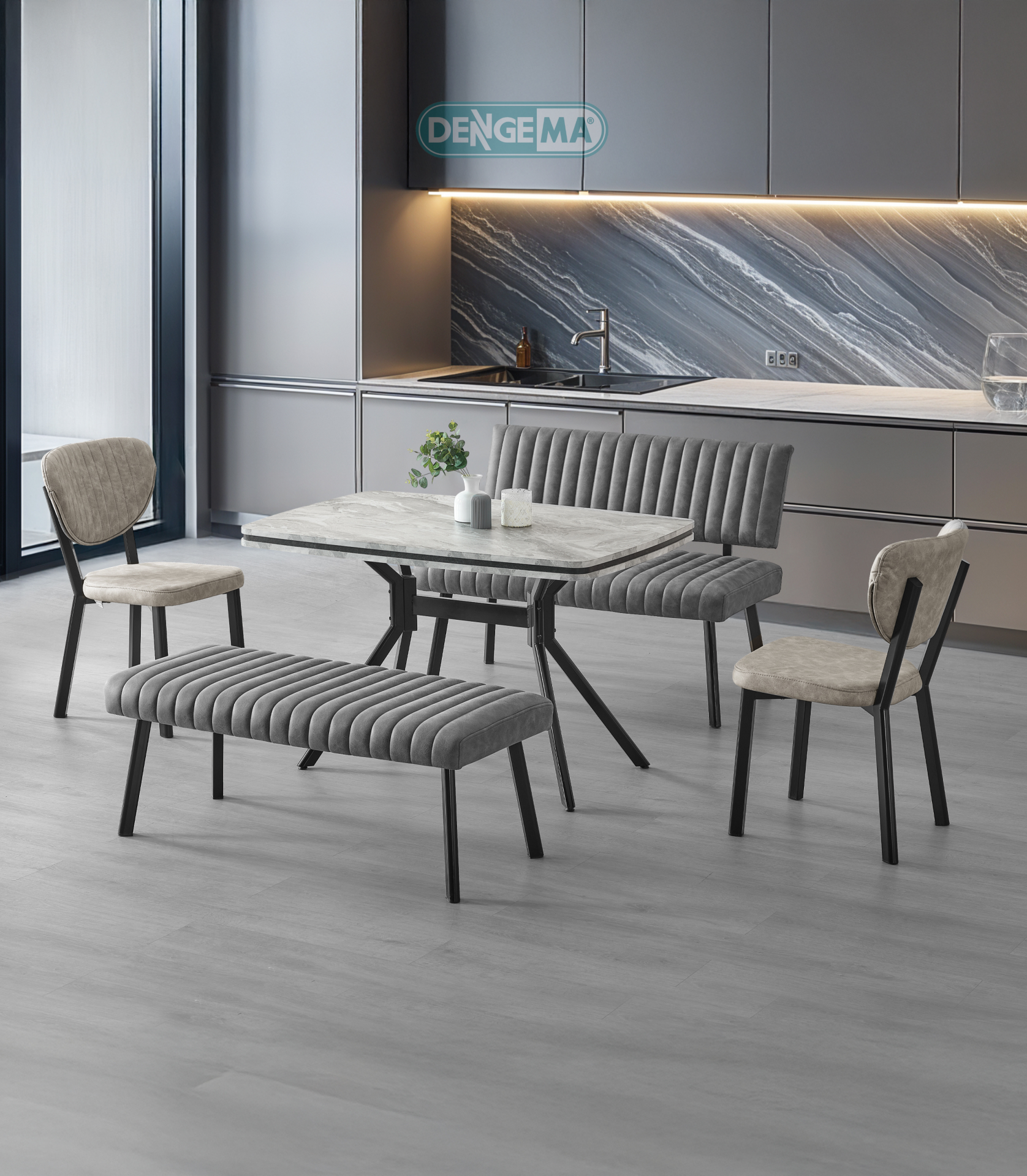KOZA BANK ANTHRACITE DESK SET BLACK